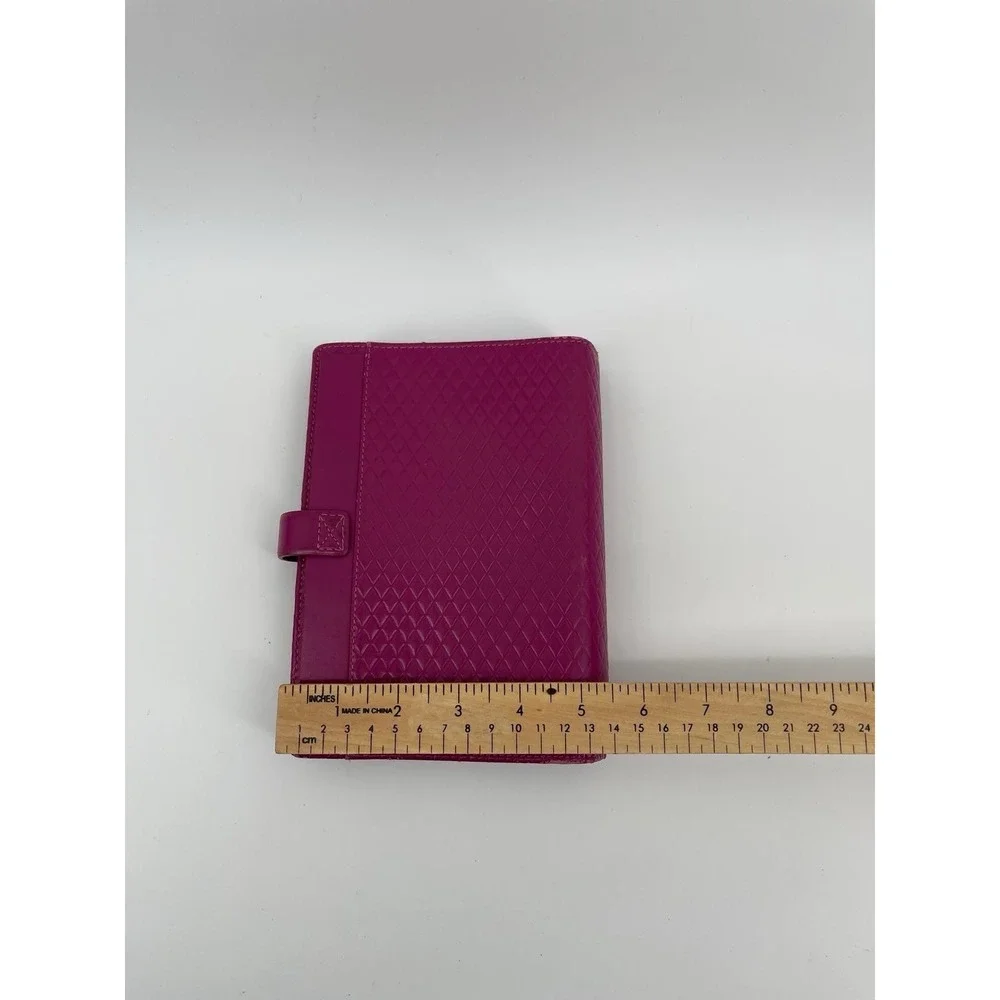 Filofax Personal Adelphi Deluxe Pink Leather Planner Organizer Binder Snap